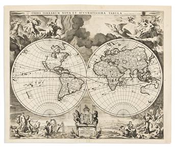 (WORLD.) Johannes van Loon; and Moses Pitt. Orbis Terrarum Nova et Accuratissima Tabula.                                                         